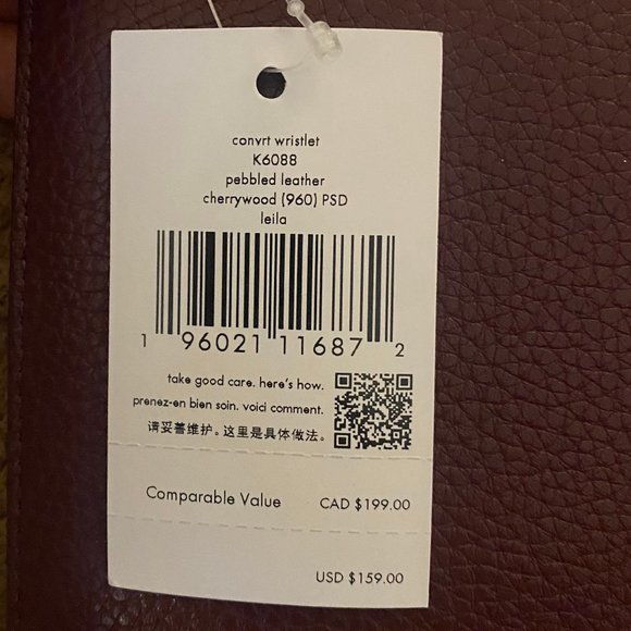 Kate Spade Leila Convertible Wristlet- Cherrywood - Picture 3 of 5